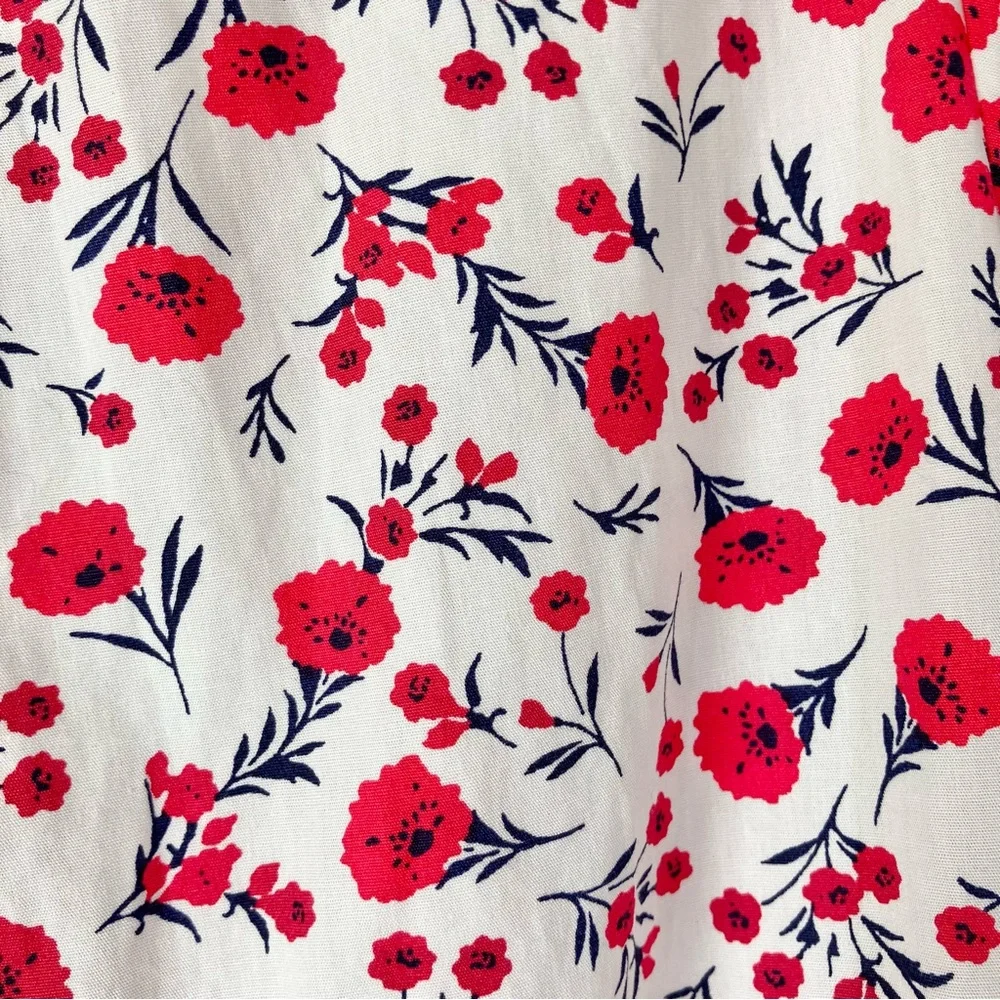 ELIZA J Boho Babydoll Dress 16W Poppy Floral Puff Sleeve Tiered Summer Vacation - Picture 3 of 13